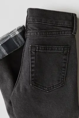 Slim Fit Lined Jeans - Gris foncé