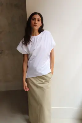 Ylève – FINX COTTON WEATHER ASYMMETRY P/O SH – White
