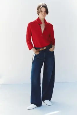 Barrel High Waist Jeans - Bleu denim foncé