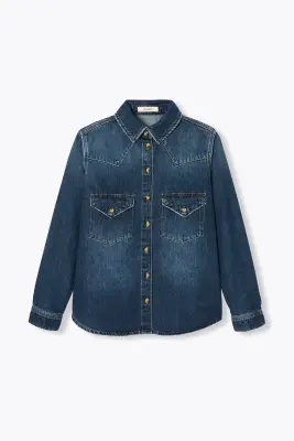 Chemise western en jean Femme