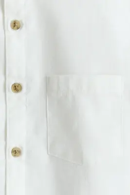 Chemise avec col sans rabat - Blanc