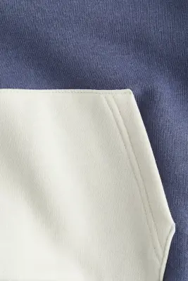 Hoodie color block - Bleu/blanc