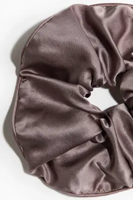 Chouchou en soie - Marron ancien foncé