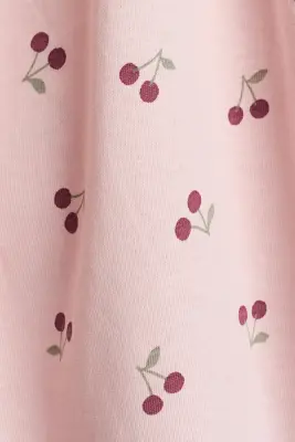 Robe imprimée en coton - Rose clair/cerises
