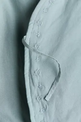 Veste en coton avec broderies - Turquoise ancien