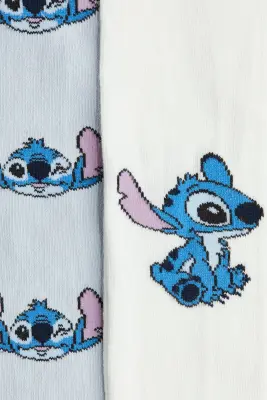 Lot de 2 collants en maille jacquard - Bleu clair/Lilo et Stitch