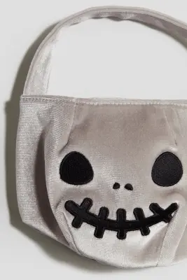 Sac à main souple avec motif - Grège clair/tête de mort