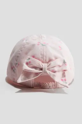 Casquette en coton avec application - Rose clair/cerises
