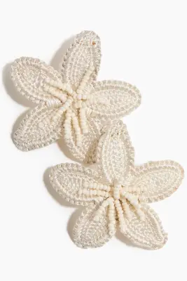 Boucles d'oreilles fleurs - Blanc