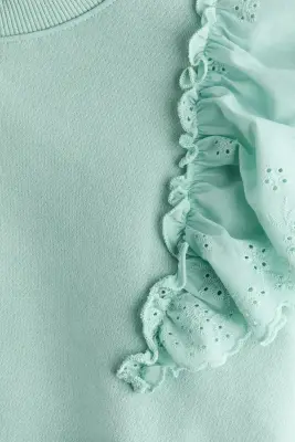 Sweat volanté - Vert menthe