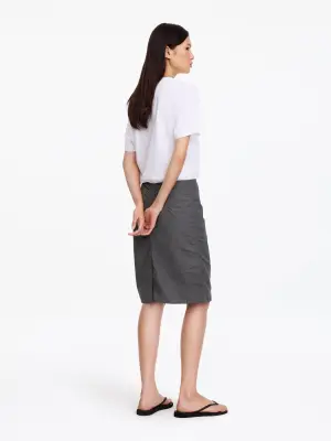 Jupe crayon en coton et nylon - gris