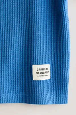 Ensemble 2 pièces en coton gaufré - Bleu