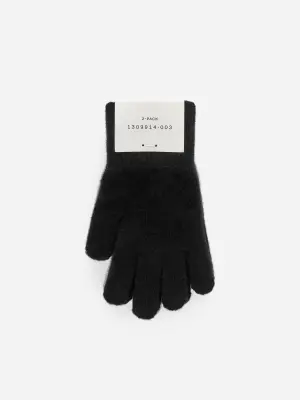 Gants en laine, lot de 2 paires - Noir/Gris