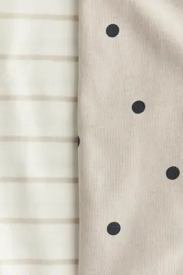 Lot de 2 pyjamas zippés - Beige clair/pois