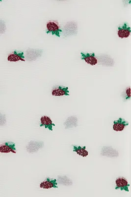 Collant - Blanc/framboises