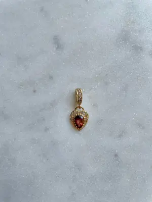 Nouveau ! ROOM SERVICE JEWELRY Pendentif  Charm Coeur Tourmaline Rose