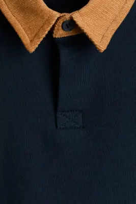 Polo de rugby en molleton - Bleu marine