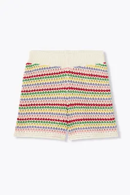 Short en crochet rayé