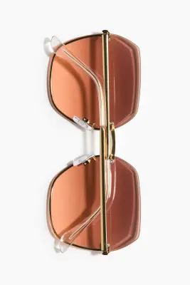 Lunettes de soleil carrées - Doré