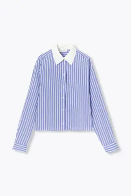 Chemise cropped rayée Femme