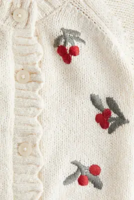 Gilet avec broderies - Blanc/baies