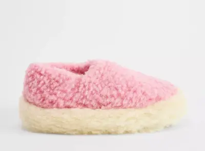 Chausson en laine Rose