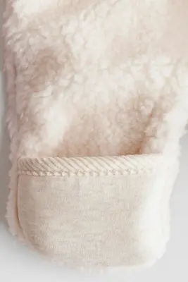 Combi-pilote en tissu Teddy bear de laine - Crème