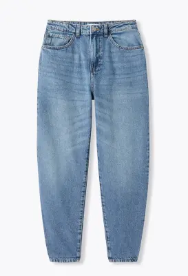 Jean balloon taille haute