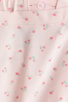 Legging imprimé en coton - Rose clair/fleuri
