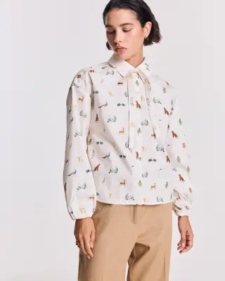 Chemise Ingrid imprimé Golf écru