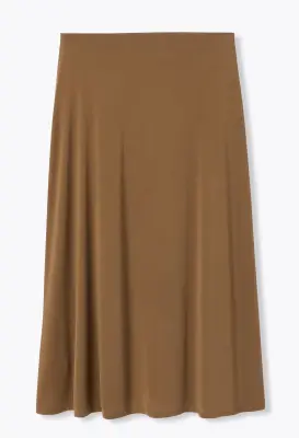 Jupe midi en jersey uni