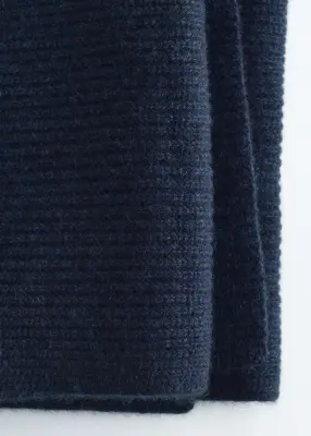 Écharpe tricotée en cachemire - Bleu marine