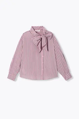 Chemise rayée à noeud Femme