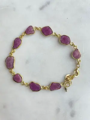 Nouveau ! ROOM SERVICE JEWELRY Bracelet Sparcks Rubis Rose