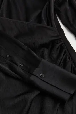 Longue robe portefeuille - Noir