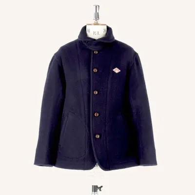 Manteau à col rond en laine