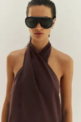 Robe de plage frangée - Marron foncé