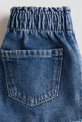 Short brodé en denim - Bleu denim