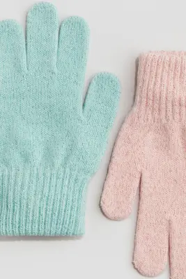 Lot de 2 paires de gants - Turquoise clair/rose clair