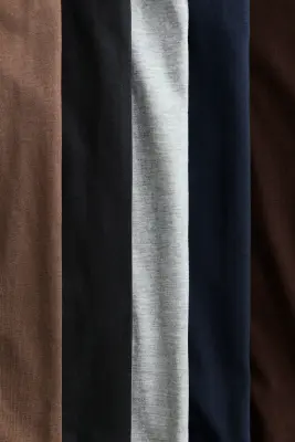 Lot de 5 pantalons jogger en coton - Taupe/marron foncé/bleu marine