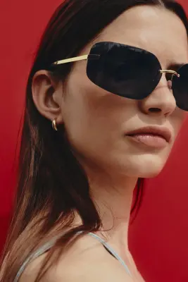 Lunettes de soleil sans monture - Doré