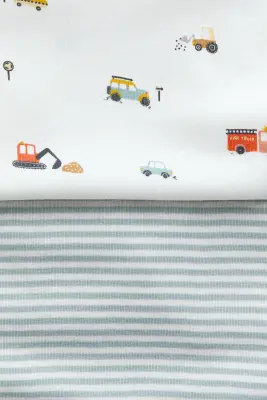 Lot de 2 bodies en coton - Turquoise/véhicules