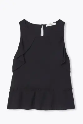 Top volanté uni Femme