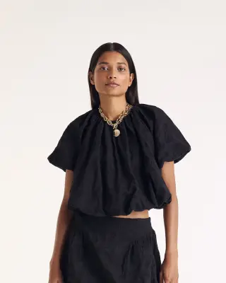 Blouse Isaure broderie noir