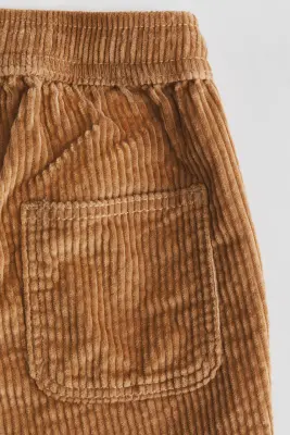 Pantalon jogger en velours de coton côtelé - Beige