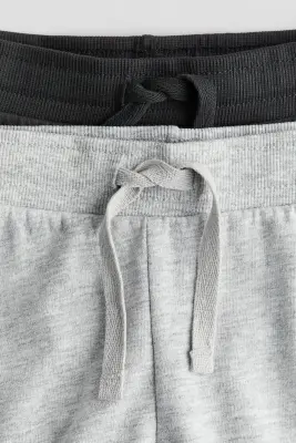 Lot de 2 pantalons jogger - Noir/gris clair chiné