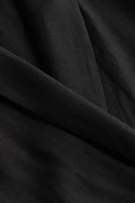 Robe portefeuille en lin mélangé - Noir