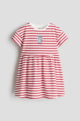 Robe en coton avec motif imprimé - Beige/Lilo et Stitch