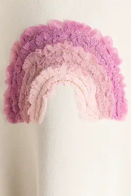 Robe en molleton avec jupe en tulle - Blanc/arc-en-ciel