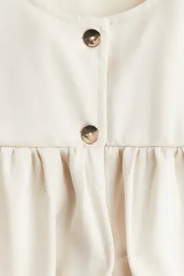 Top en satin avec basque - Beige clair